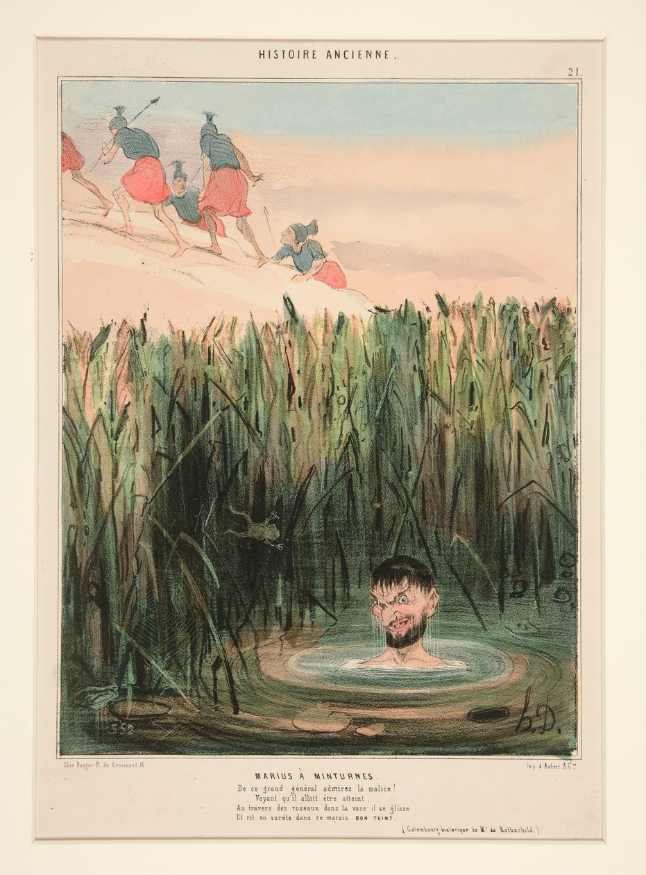Marius v Minturnae. Obdivujte zlomyslnost tohoto velkého generála od Honoré Daumier