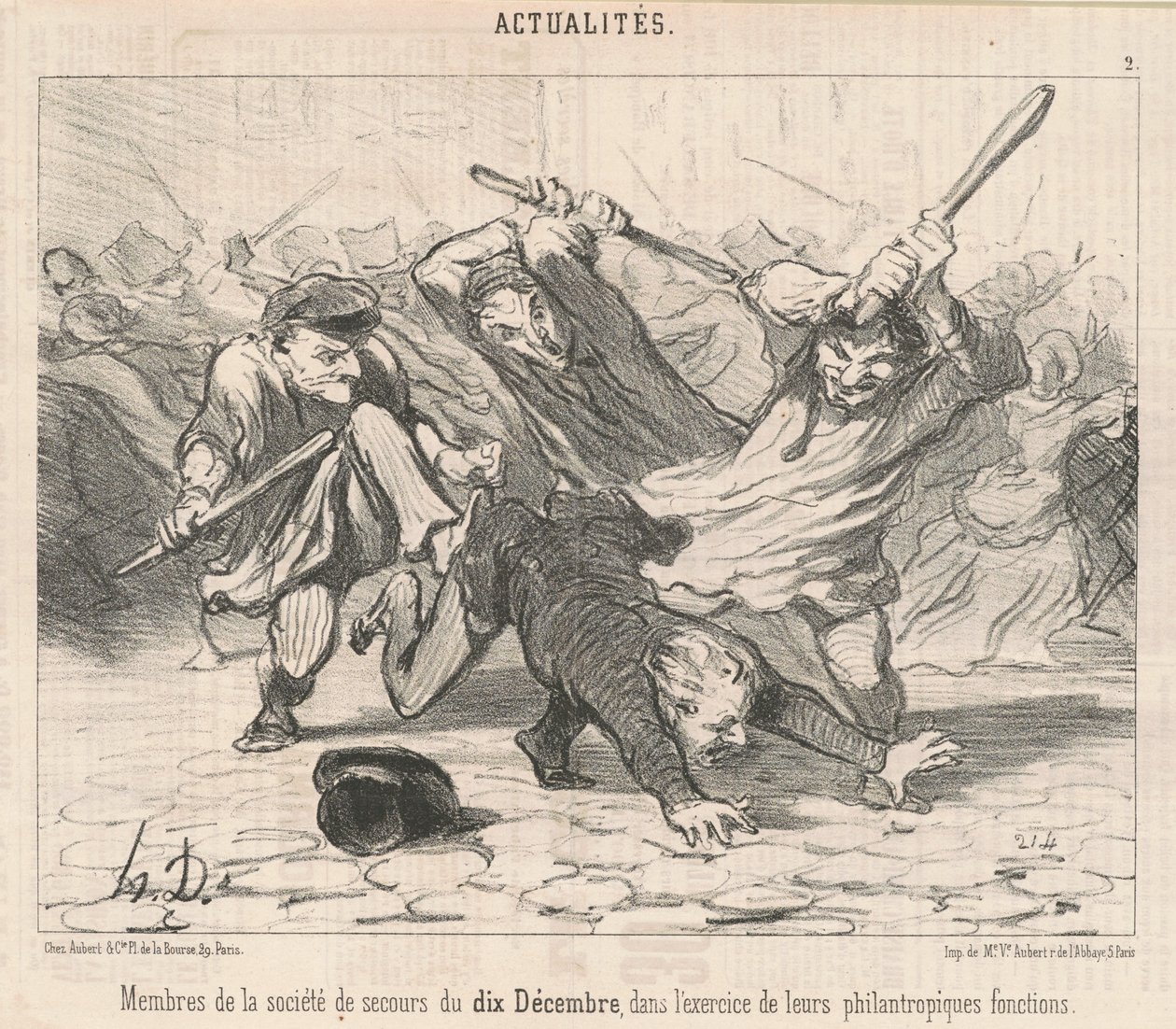 Členové Pomocného sdružení 10. prosince... od Honoré Daumier