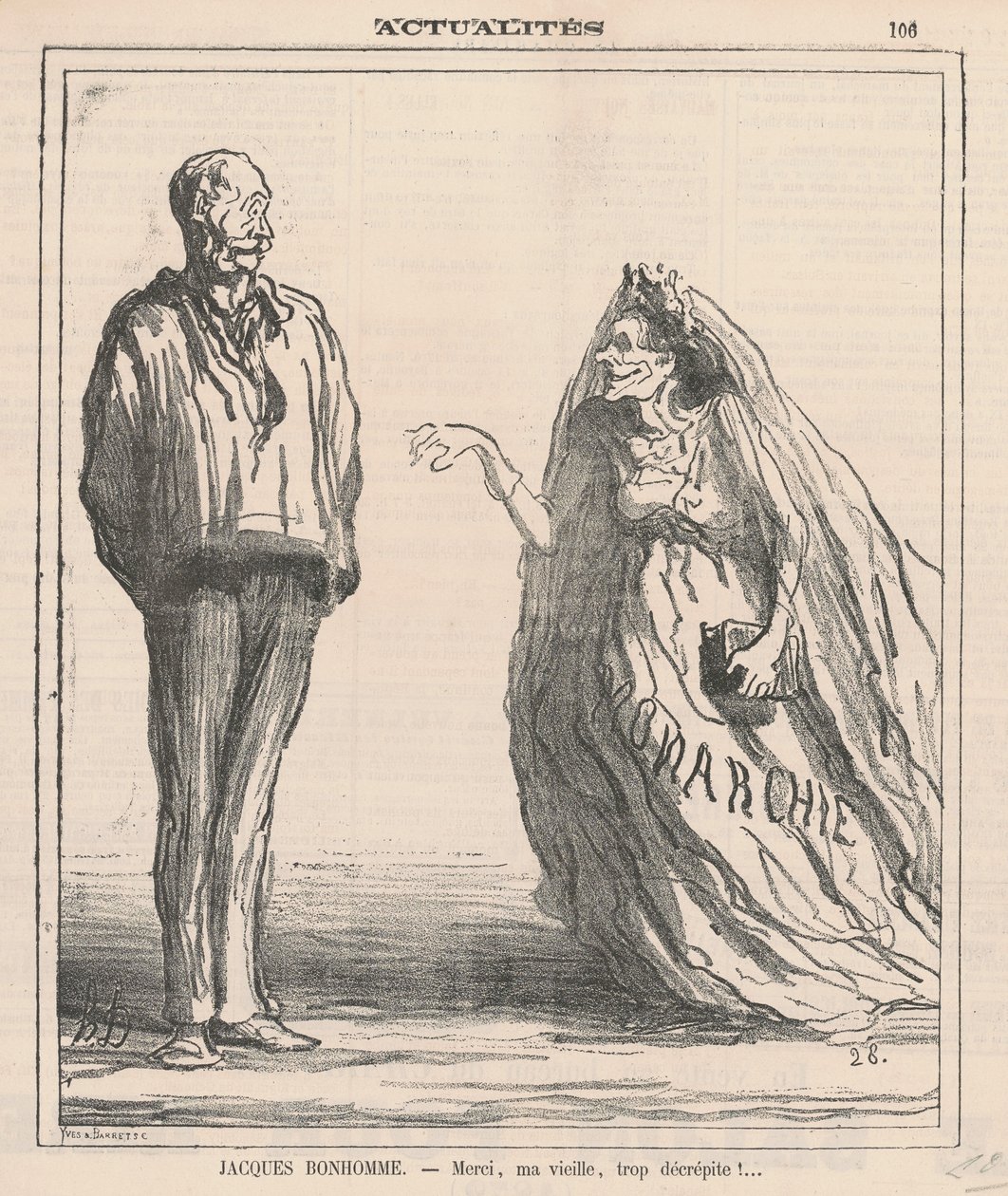 Děkuji ti, můj starý, příliš zchátralý! ... od Honoré Daumier