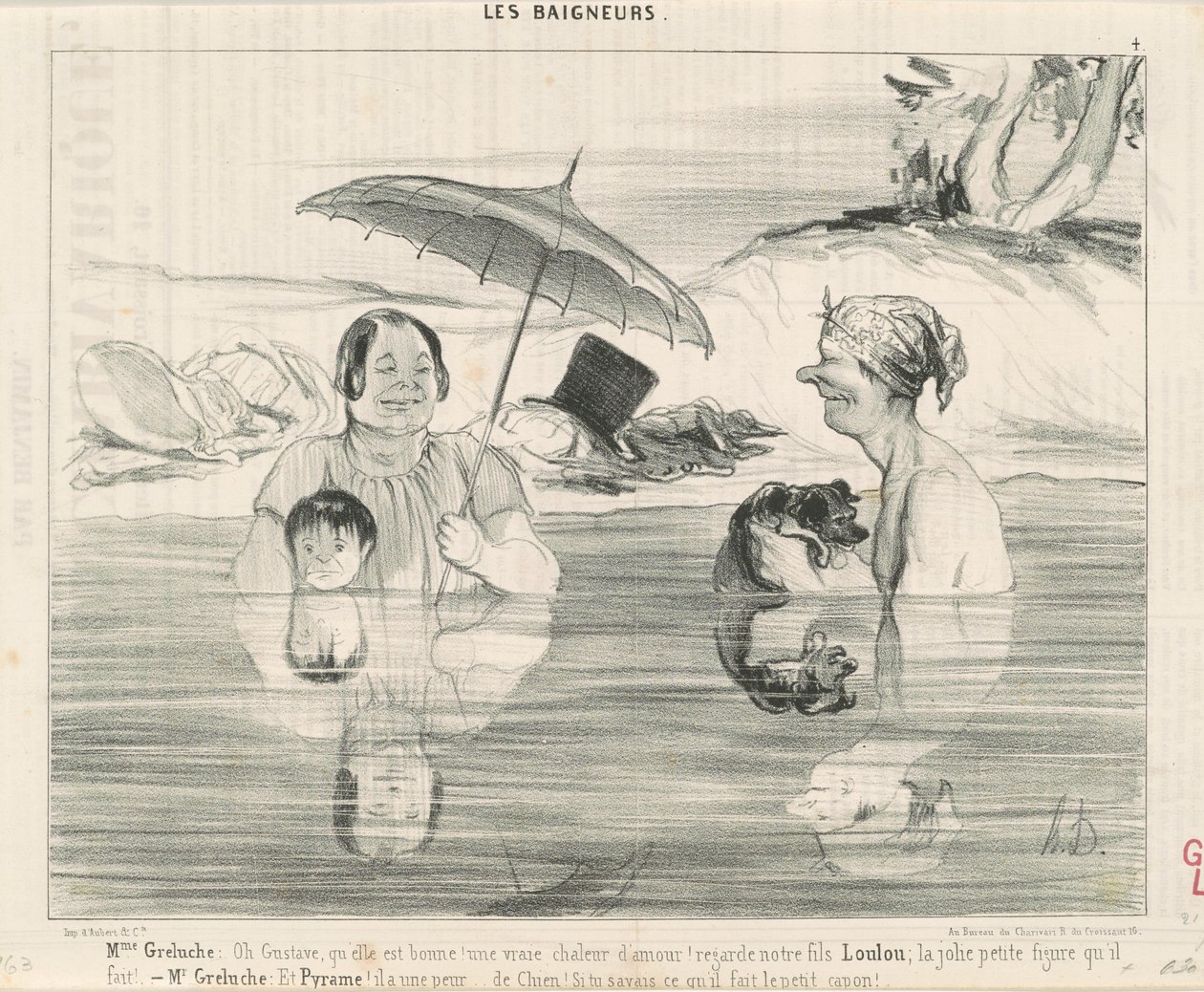 paní Greluche: Ach Gustave, jak je to dobré! od Honoré Daumier