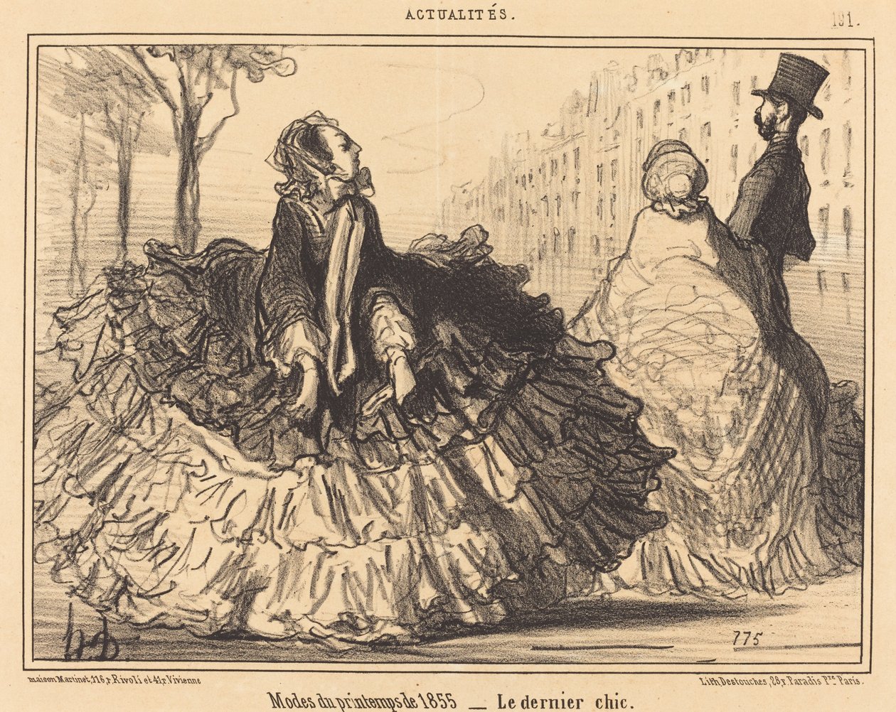 Jarní móda roku 1855 od Honoré Daumier