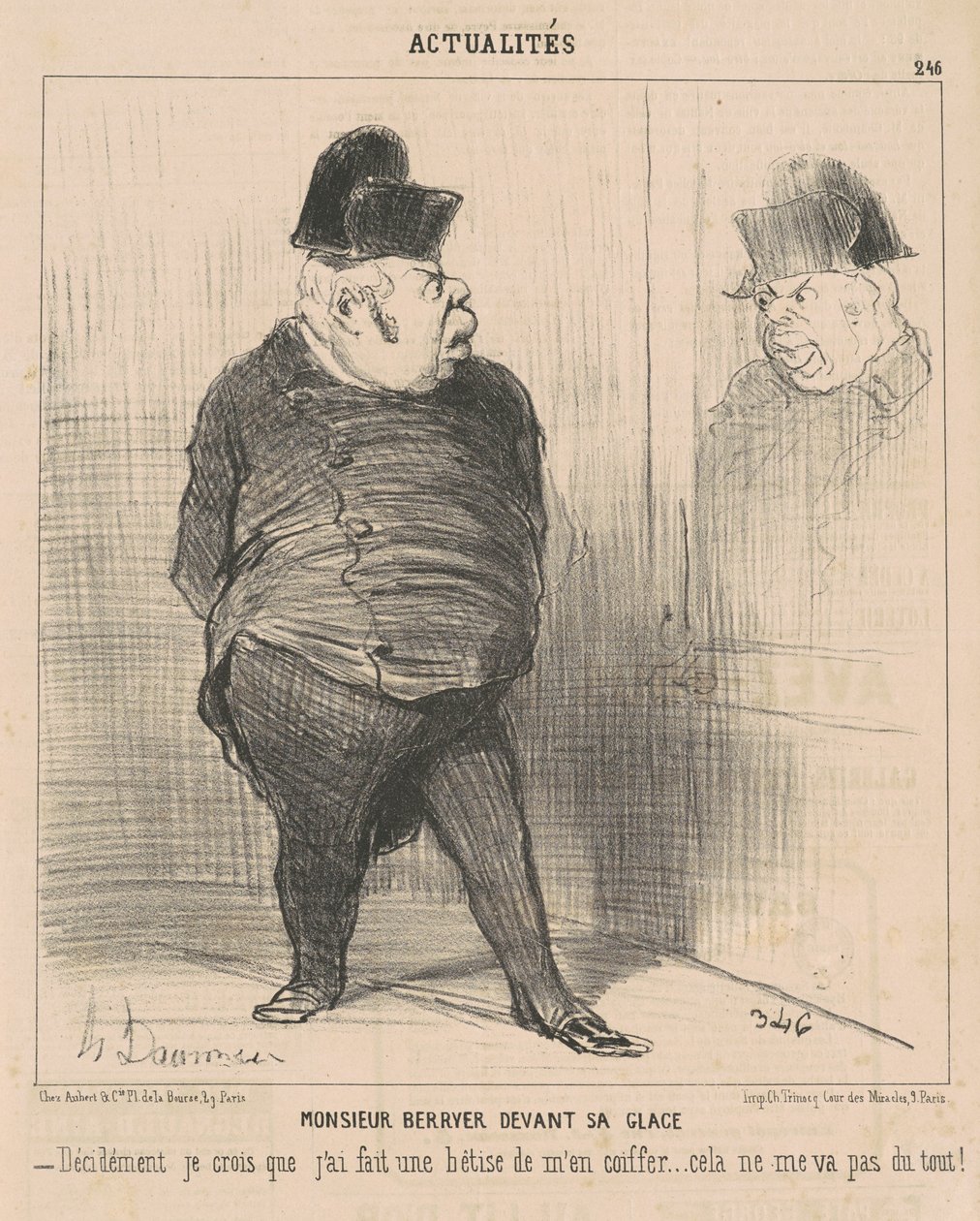 Pan Berryer před zrcadlem... od Honoré Daumier