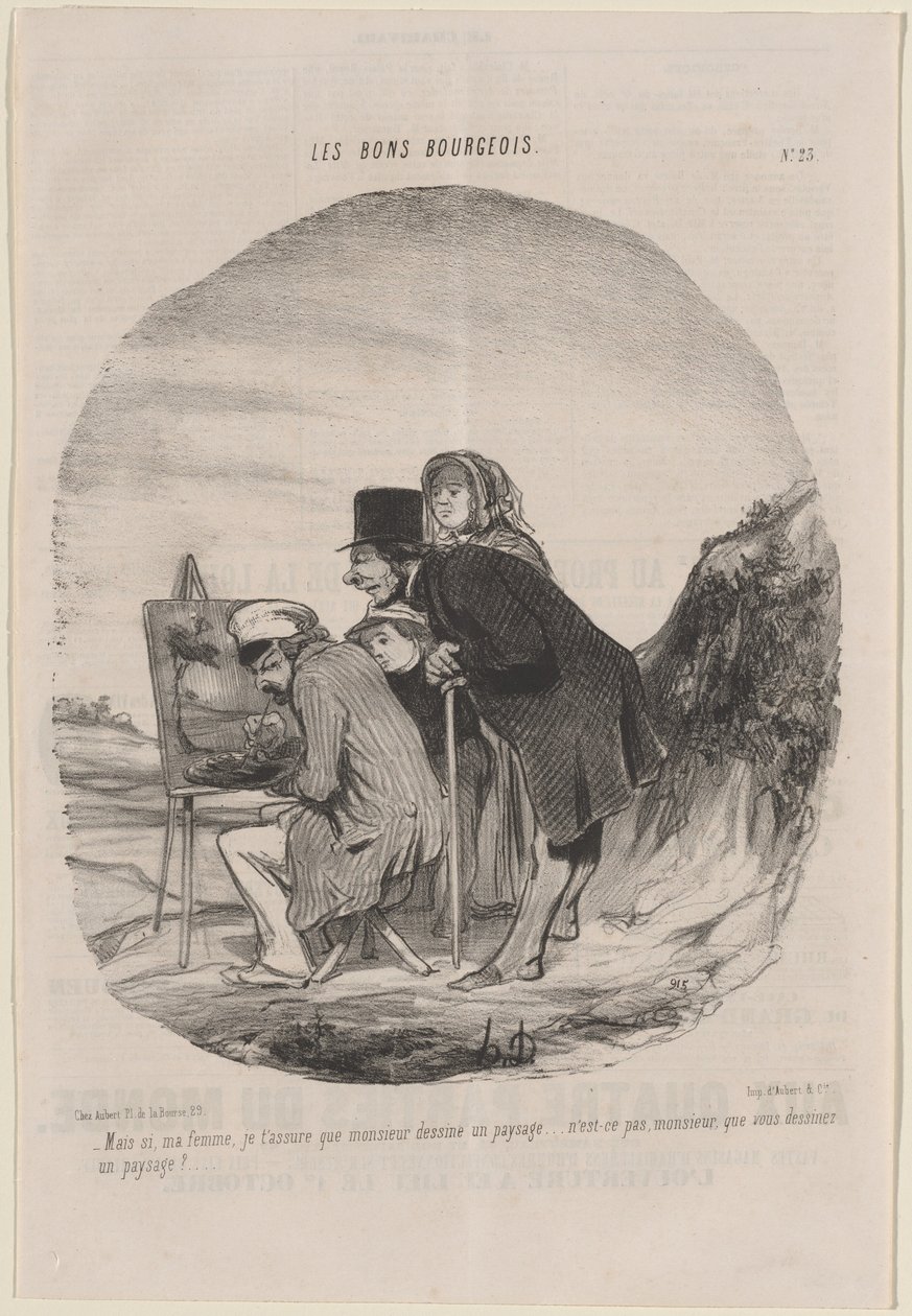 Gentleman kreslí krajinu od Honoré Daumier