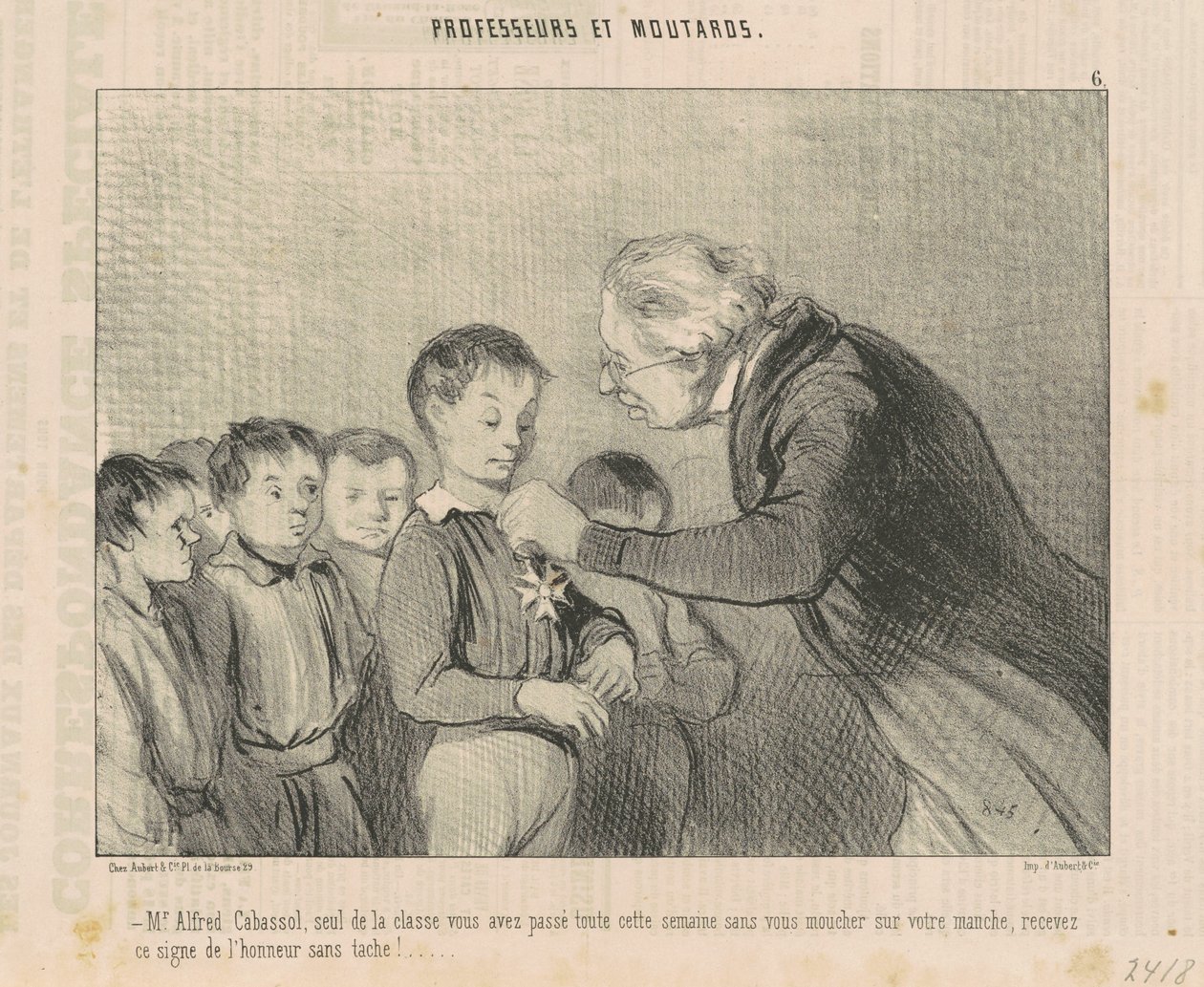Pan Alfred Cabassol... přijměte toto čestné znamení... od Honoré Daumier