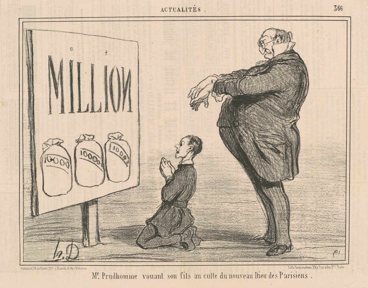 Pan Prudhomme zasvětil svého syna... od Honoré Daumier