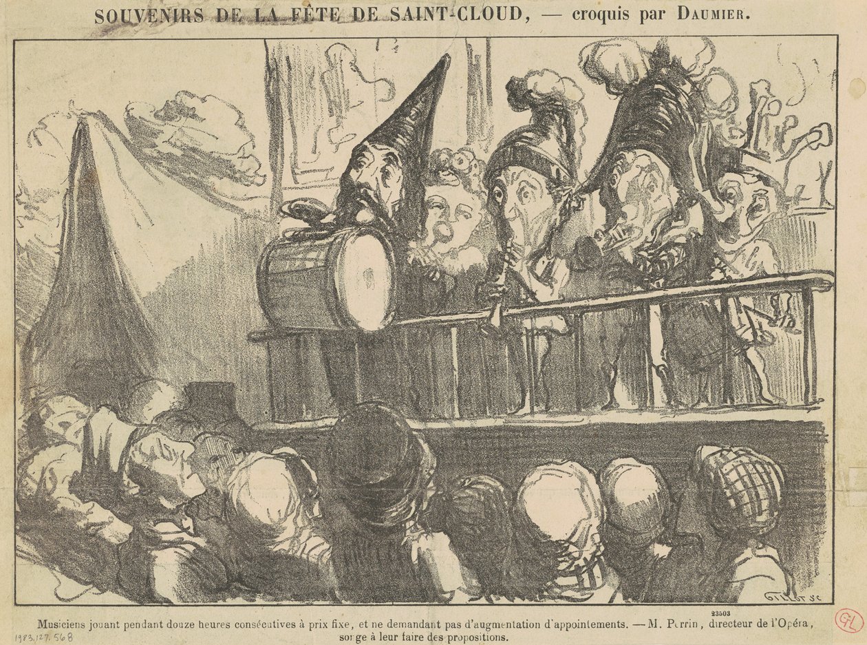 Hudebníci hrají dvanáct hodin... od Honoré Daumier
