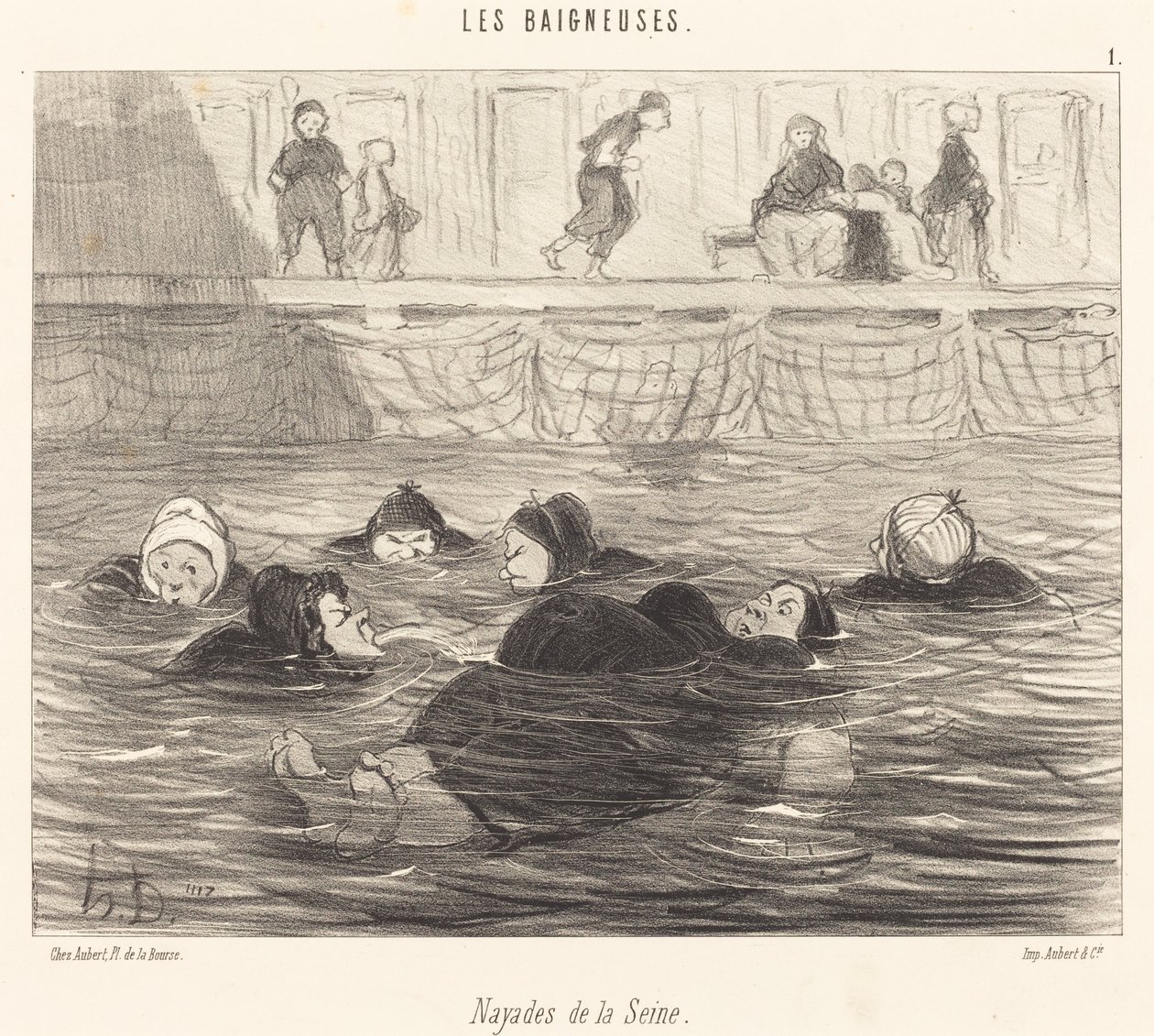 Nayades de la Seine (Mořské nymfy Seiny) od Honoré Daumier