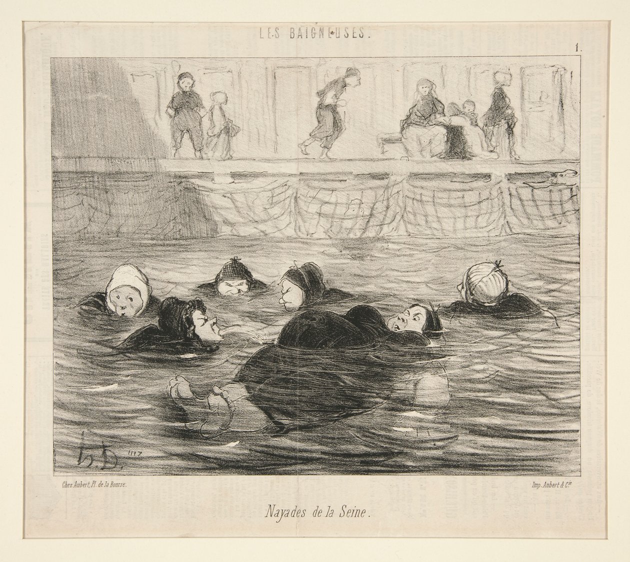 Nayades na Seině, z Les Baigneuses od Honoré Daumier