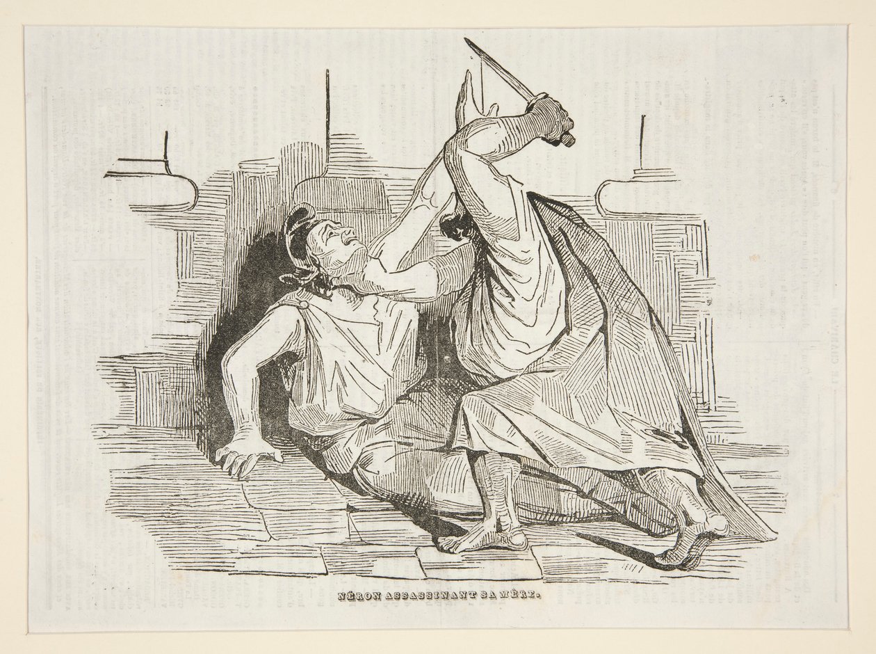 Nero zavraždil svou matku, z Charivari 9. dubna 1834 od Honoré Daumier