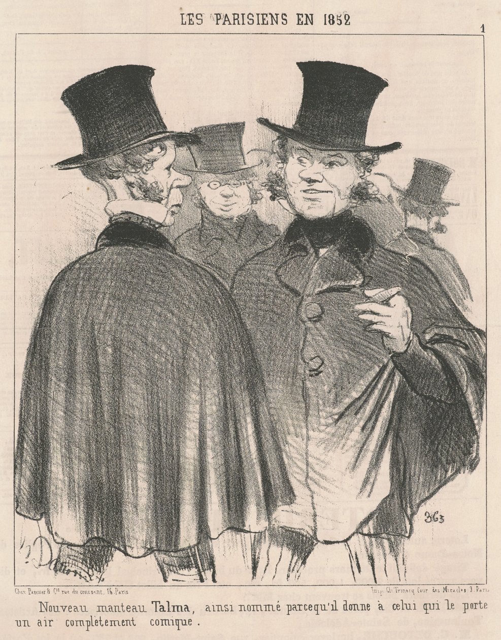 Nový talma kabát od Honoré Daumier
