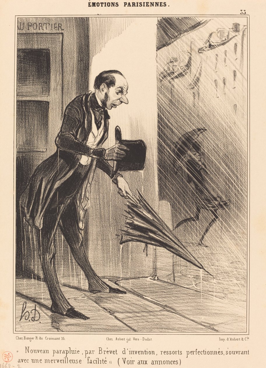 Nový deštník, patent... od Honoré Daumier