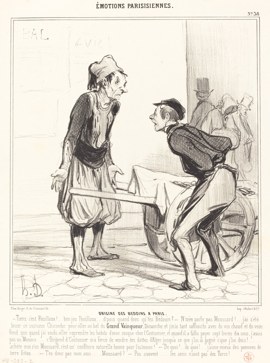 Původ Bedoinů v Paříži od Honoré Daumier