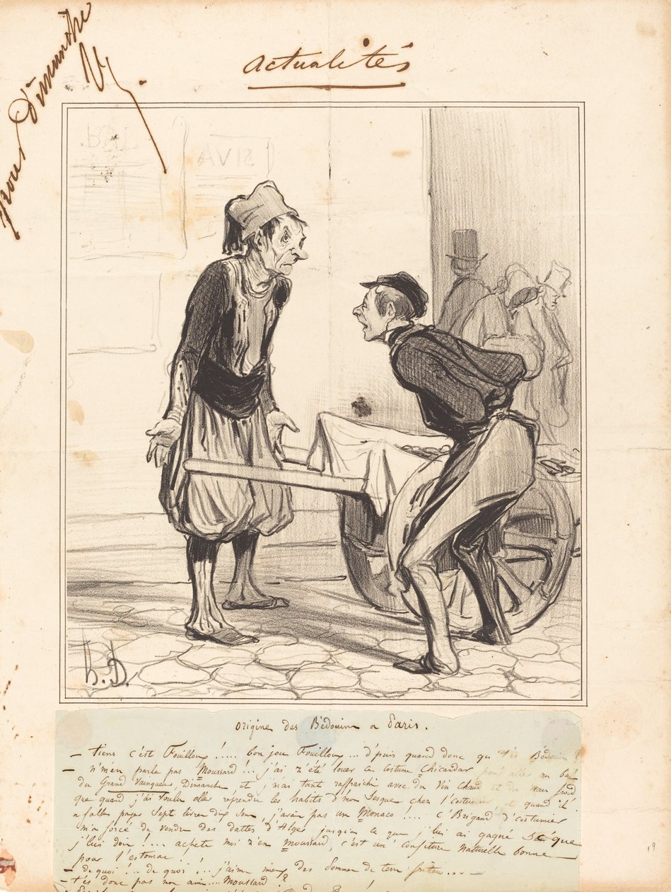 Původ Bedoinů v Paříži od Honoré Daumier