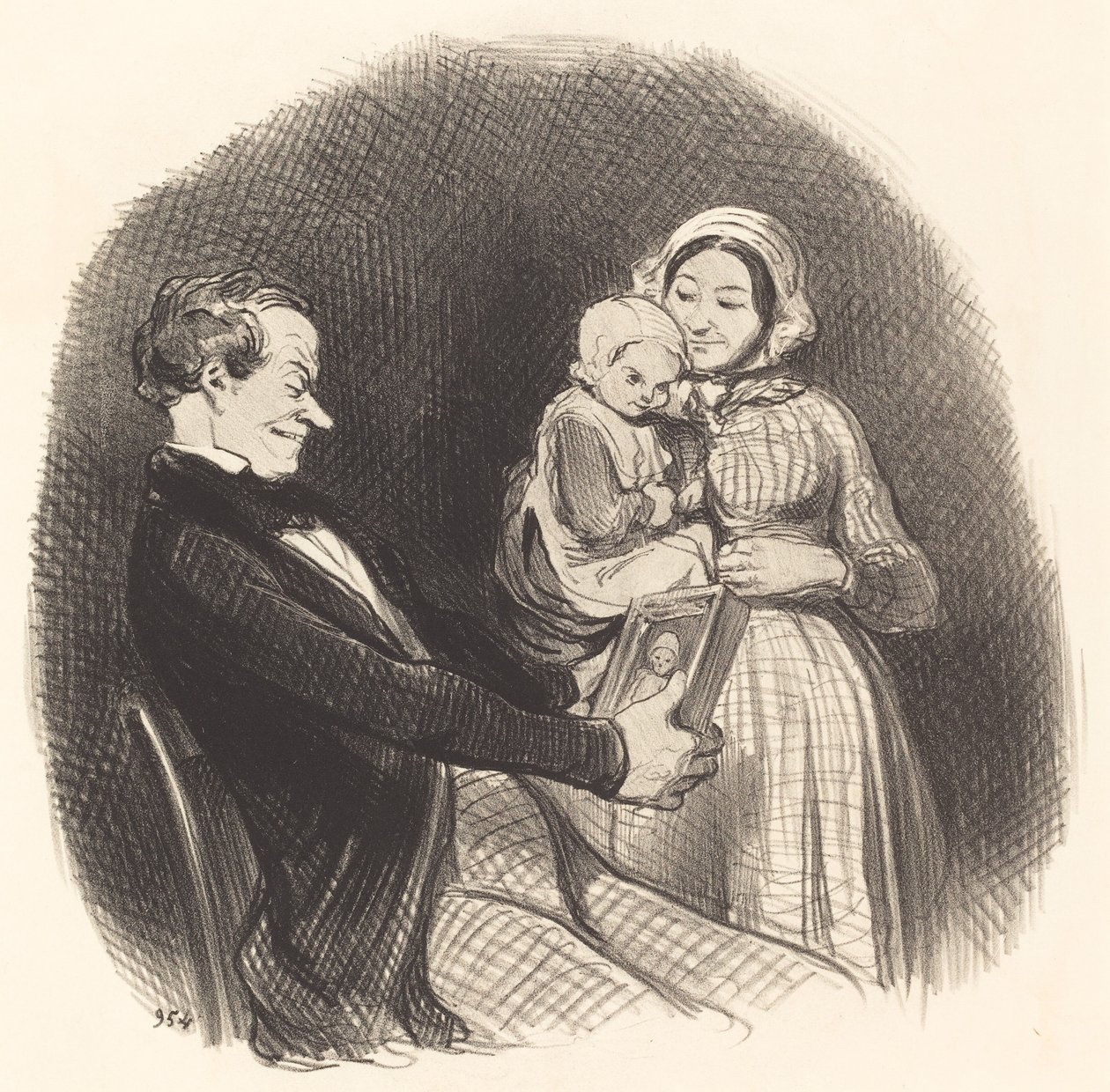 Táta koukal na obrázek svého obrázku od Honoré Daumier