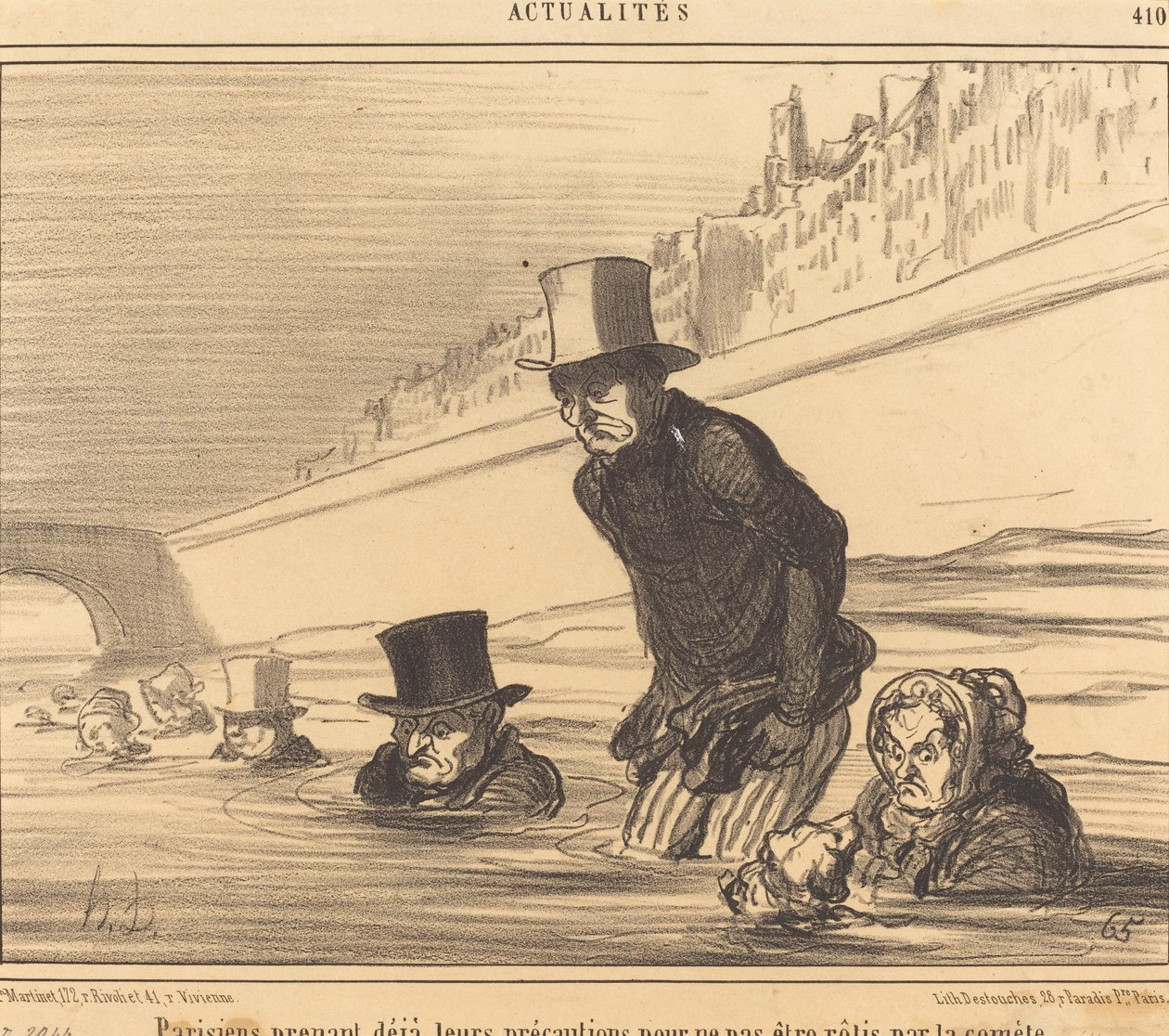 Pařížané přijímají... svá opatření... od Honoré Daumier