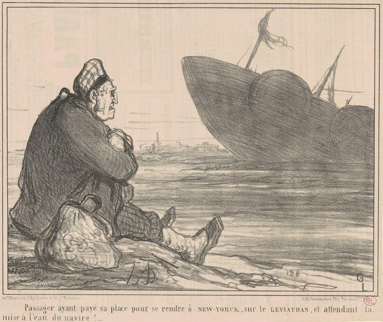 Cestující, který zaplatil... do New Yorku od Honoré Daumier