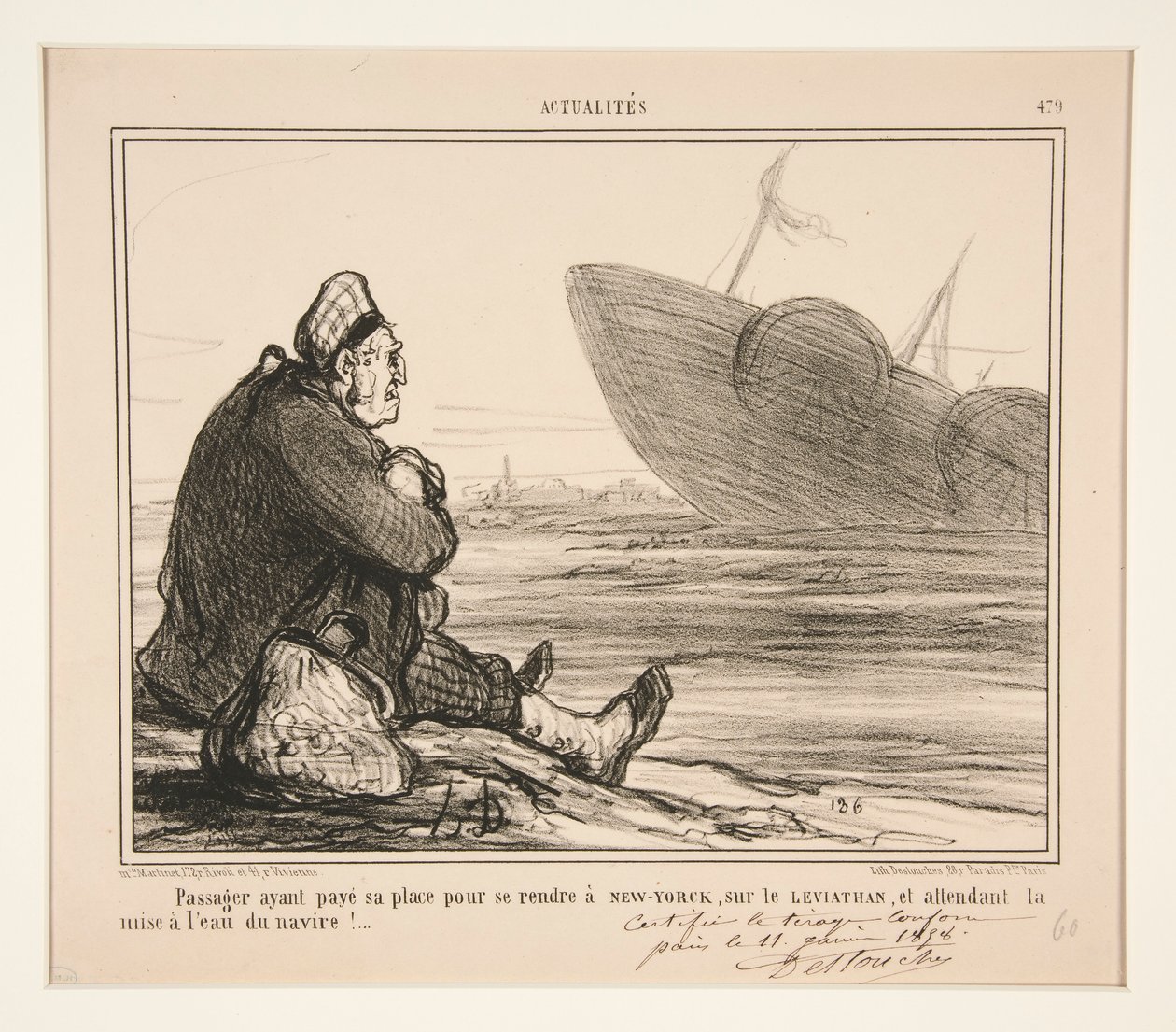 Placený cestující? jeho místo, kam jít? New York, na od Honoré Daumier