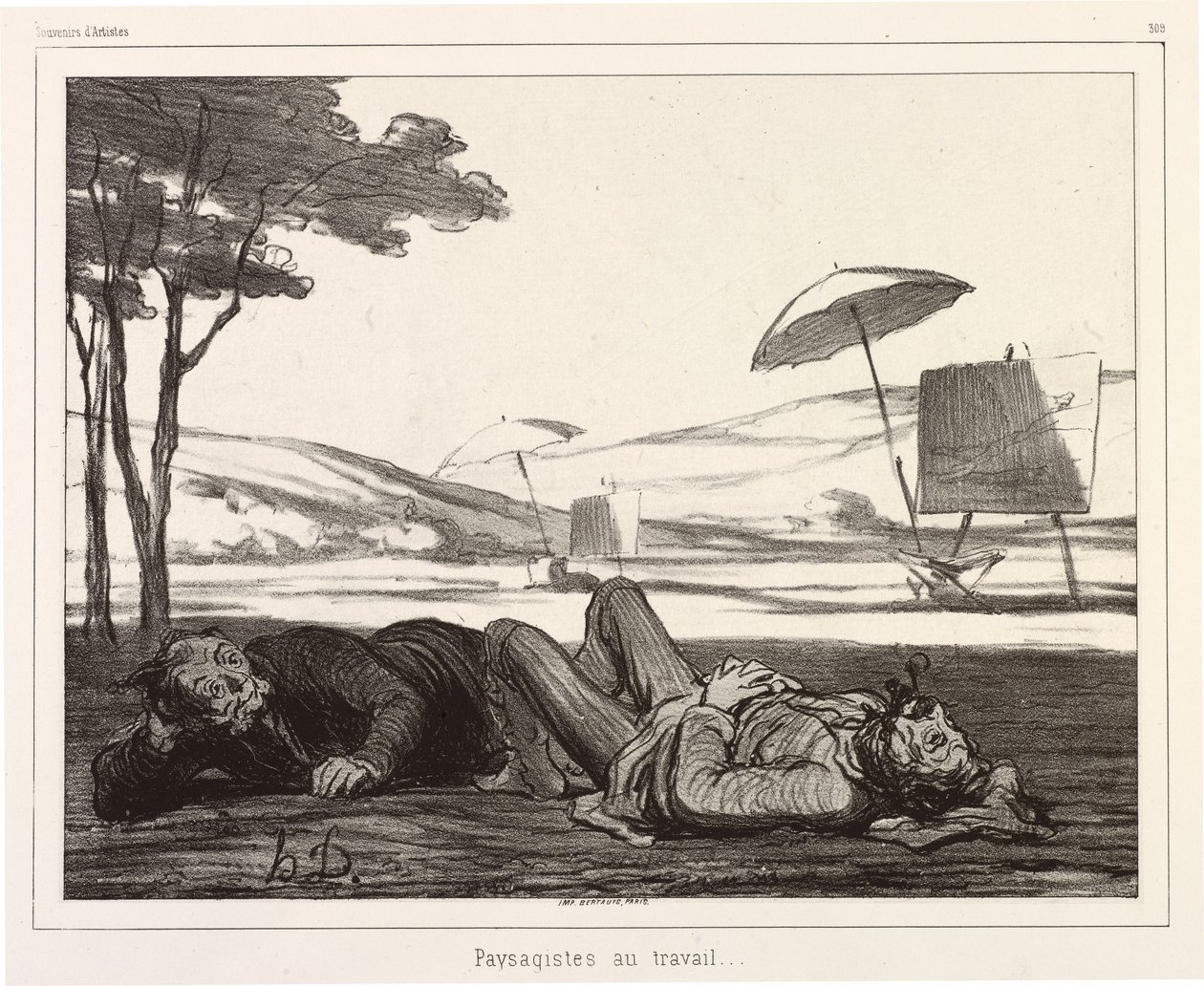 Krajináři při práci od Honoré Daumier