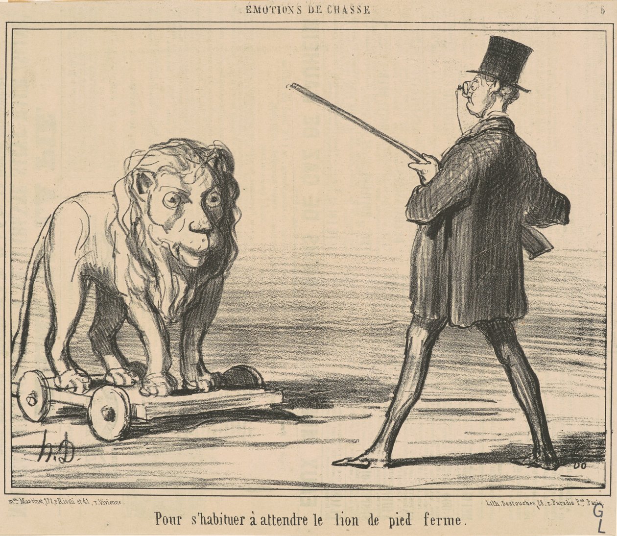 Aby obyvatel počkal na lva... od Honoré Daumier