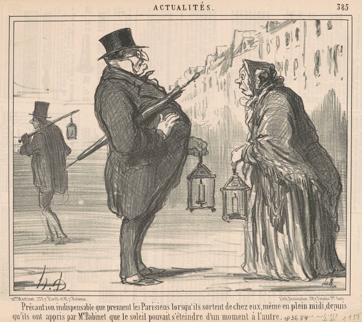 Zásadní opatření, které Pařížané dělají... od Honoré Daumier