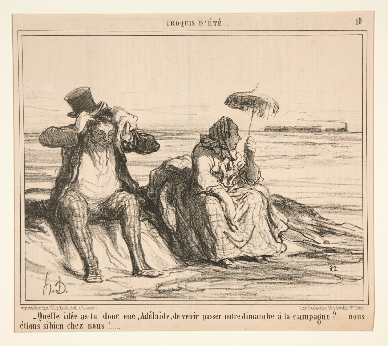 Jaký nápad jsi měla, Adelaide, přijít a projít? od Honoré Daumier