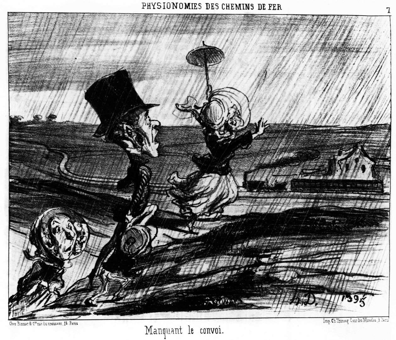 železniční fyziognomie. Chybějící konvoj: série karikatur na železnici Honore Daumiera (1808-1879). "Charivari" od Honoré Daumier