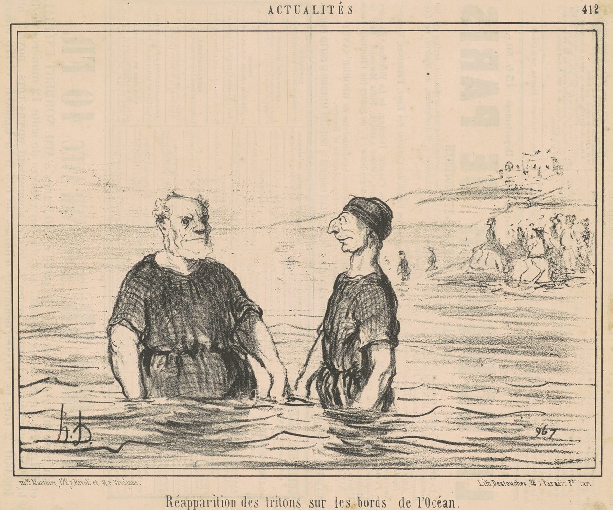 Znovuobjevení Mloků ... z oceánu od Honoré Daumier