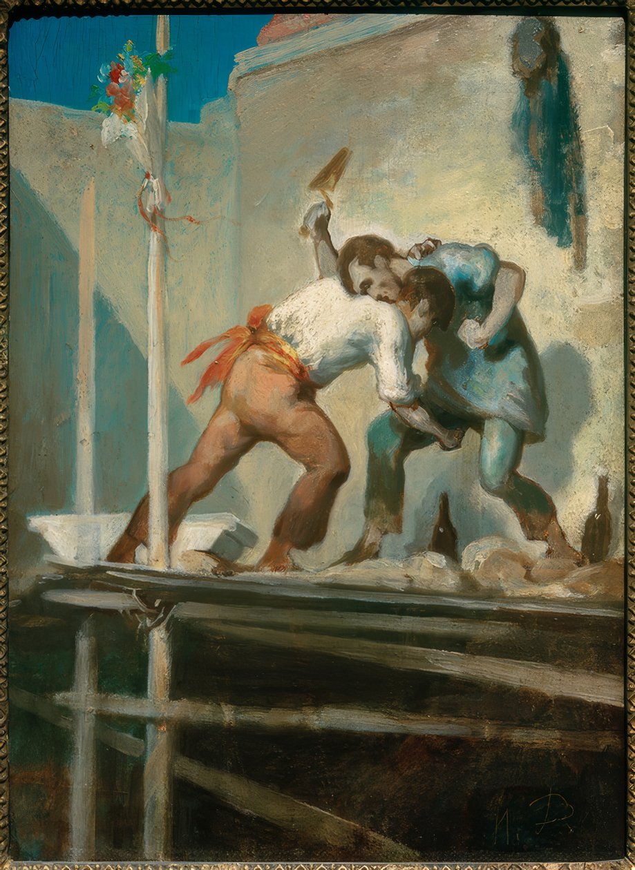 Štípání zedníků od Honoré Daumier