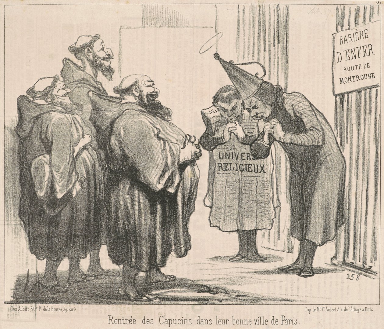 Návrat kapucínů do... Paříže od Honoré Daumier