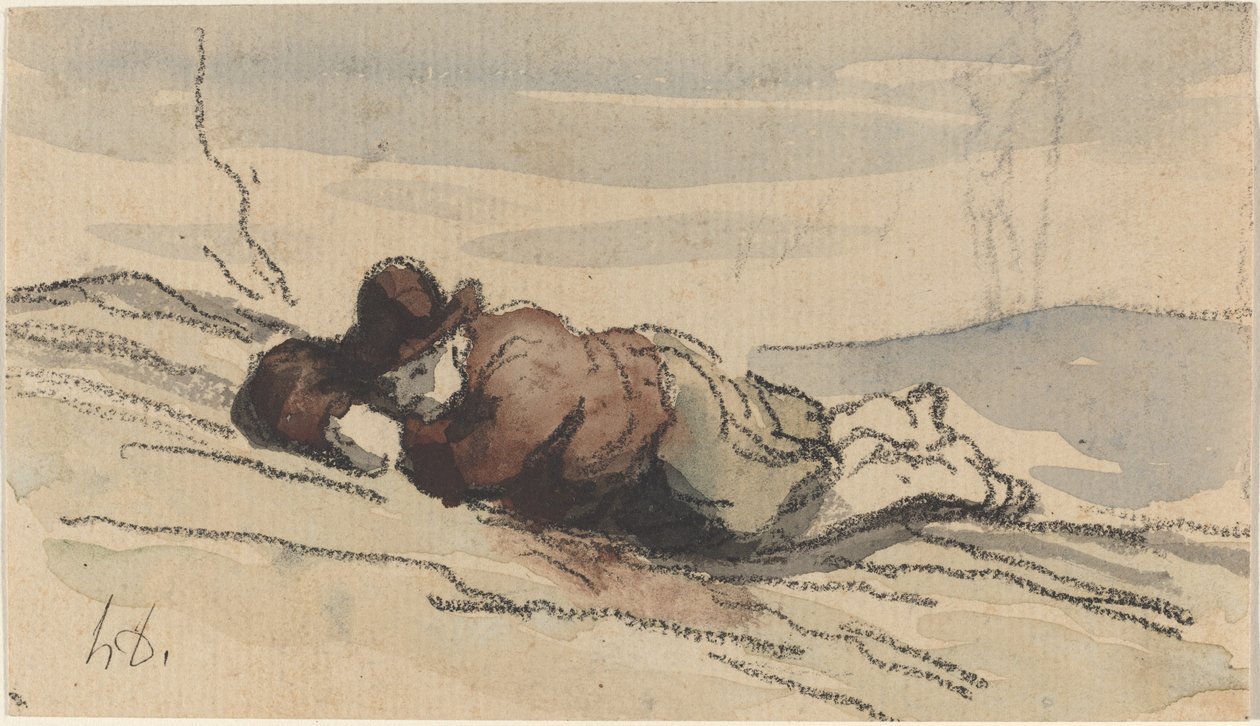Odpočinek na venkově (Sancho Panza) od Honoré Daumier