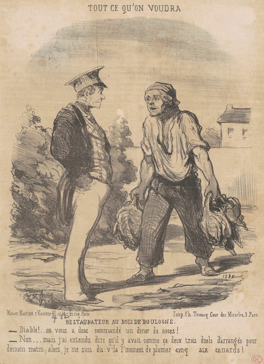 Restauratér v Bois de Boulogne od Honoré Daumier