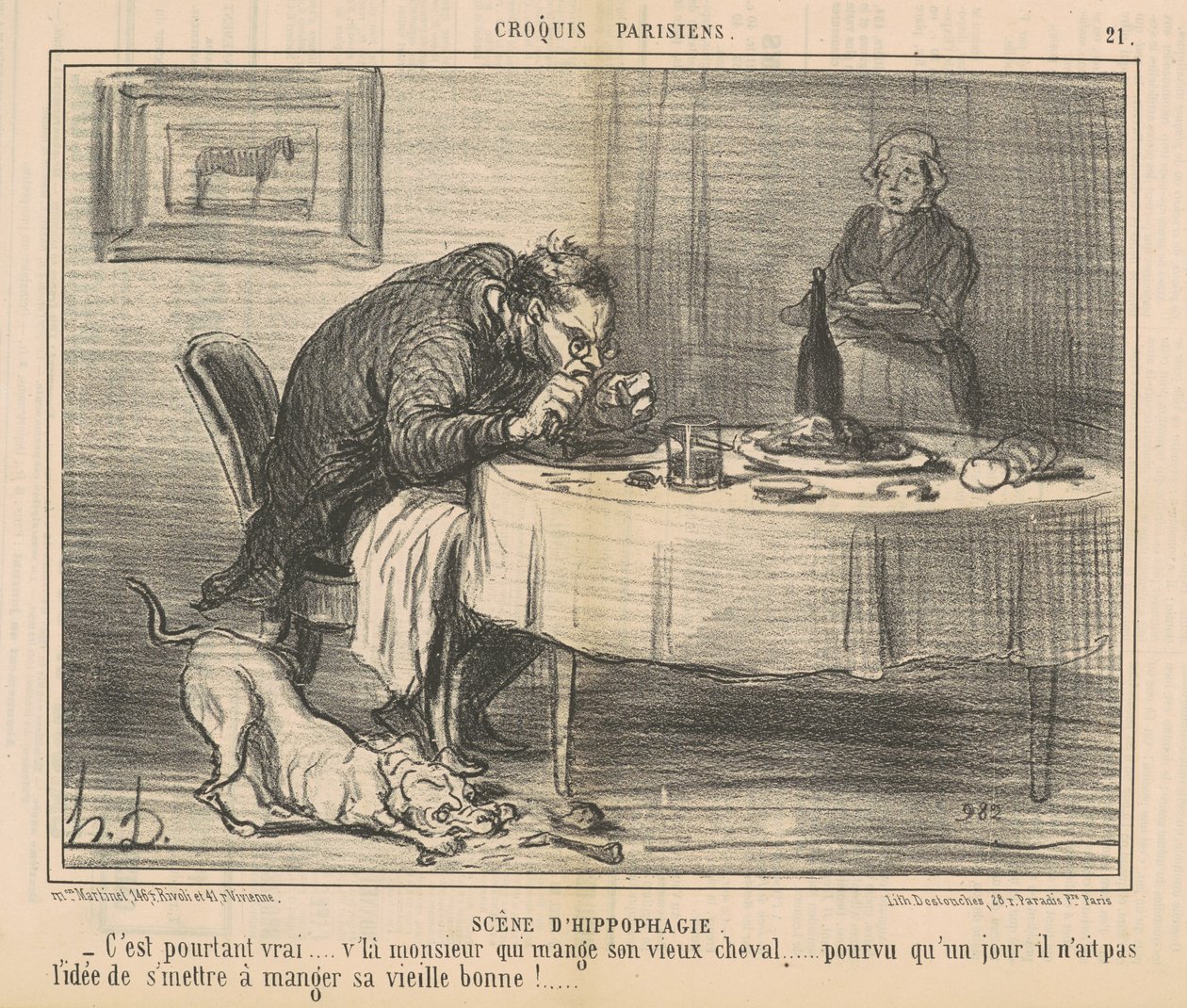 Hipofágní scéna od Honoré Daumier