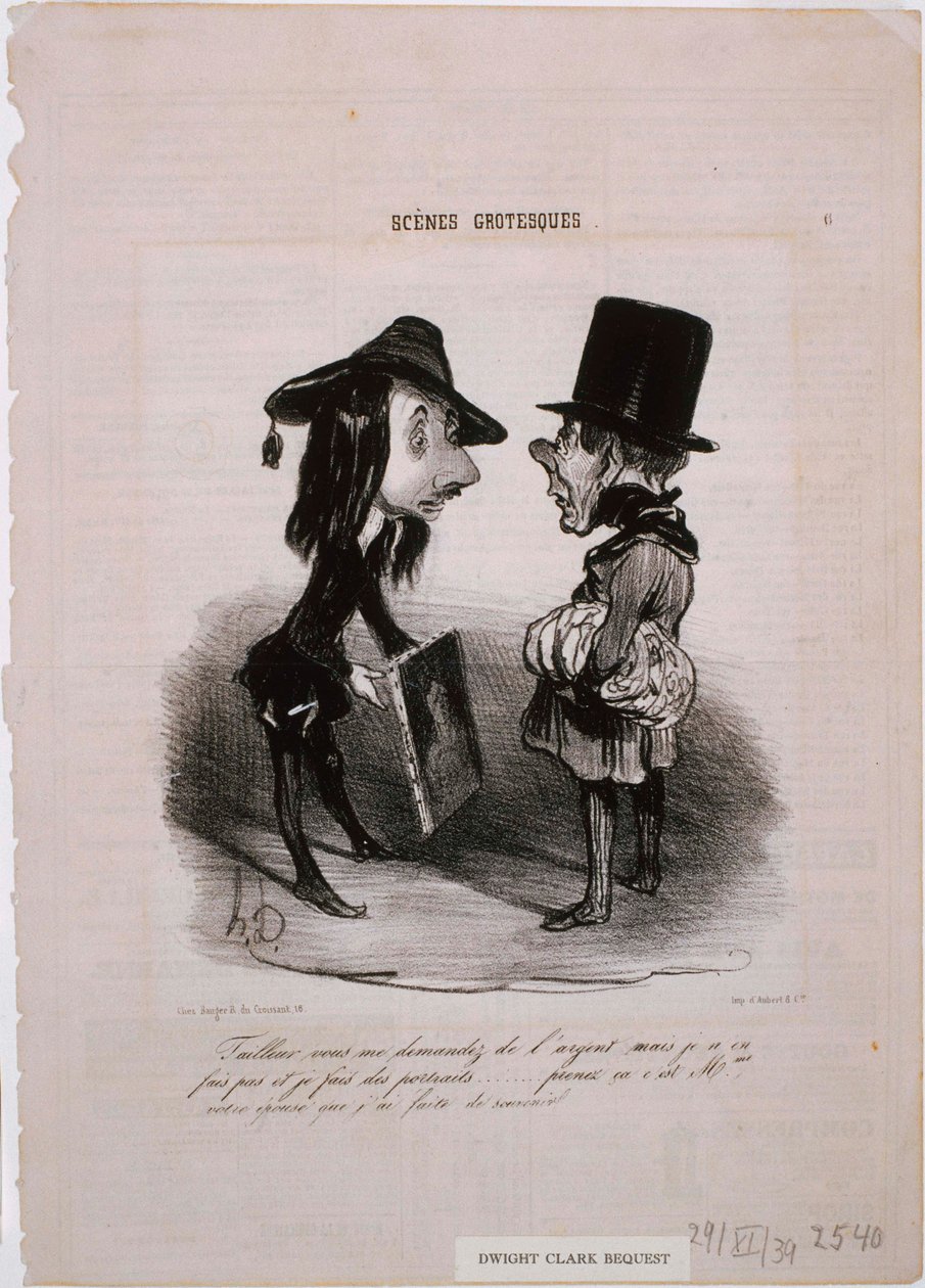 Groteskní scény: Tailor...Take this... od Honoré Daumier