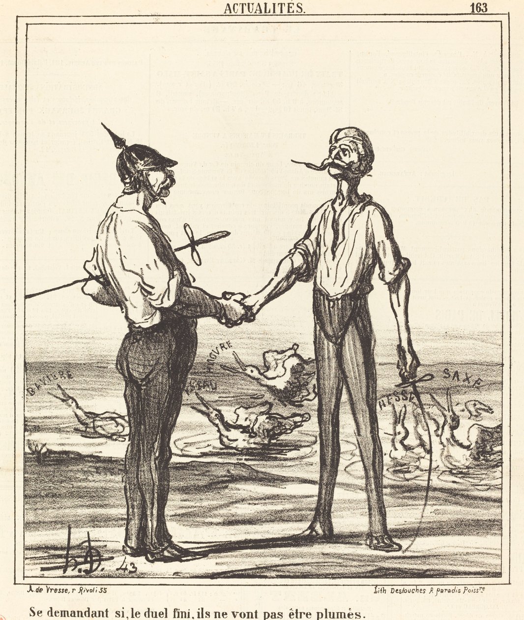 Přemýšlím, jestli po souboji nebudou opeření od Honoré Daumier