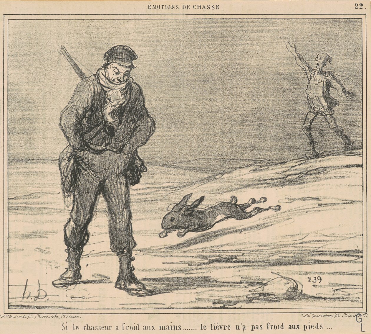 Pokud je myslivci zima, zajíci není zima... od Honoré Daumier