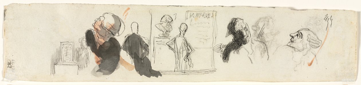 Náčrtky různých postav, třetí čtvrtina 19. století. od Honoré Daumier