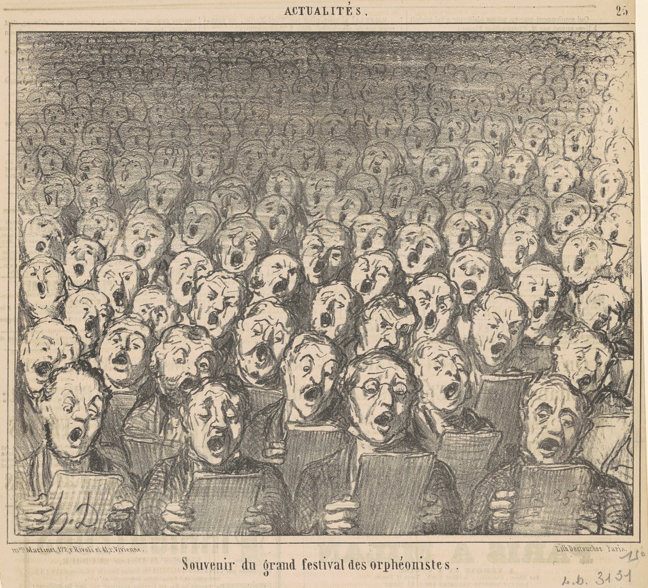 Suvenýr na velký festival orfeonistů od Honoré Daumier
