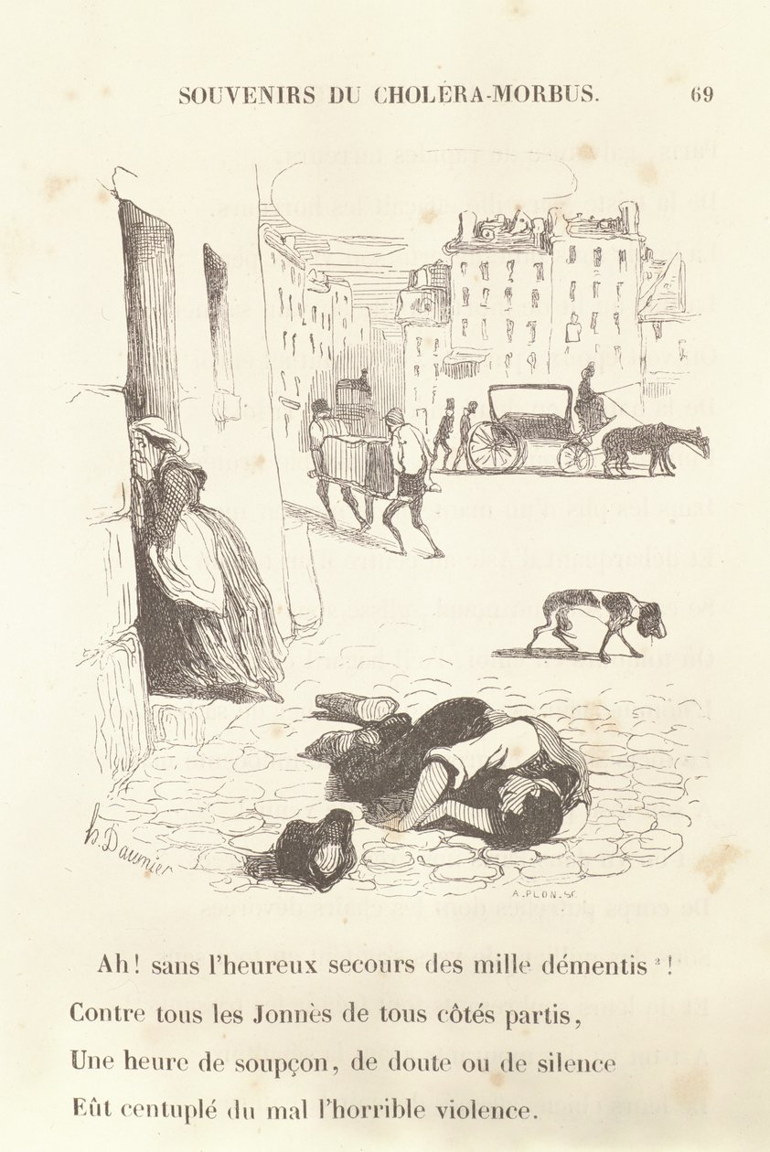 Vzpomínky na choleru a mor, 1840 od Honoré Daumier