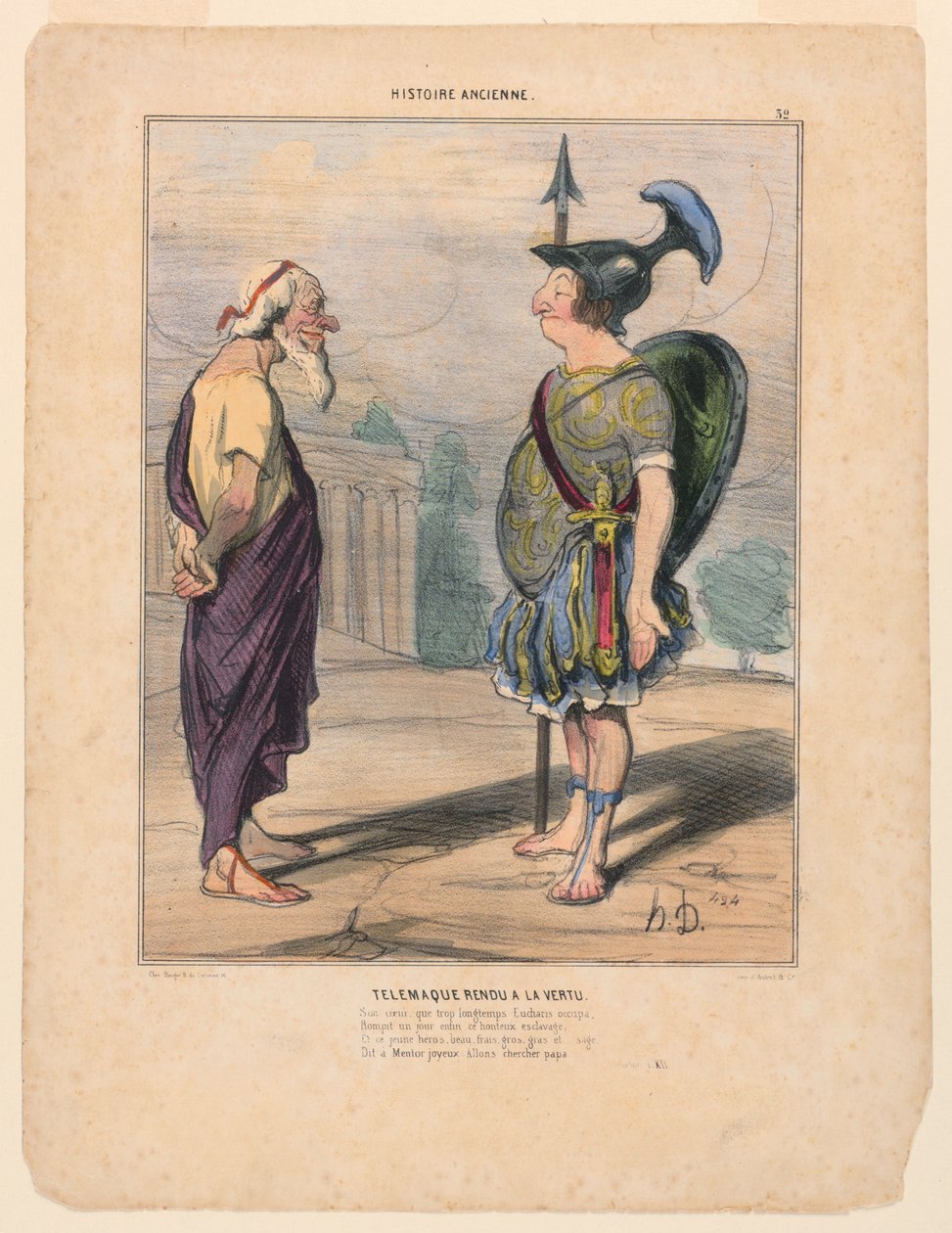Telemachus se vrátil ke ctnosti od Honoré Daumier