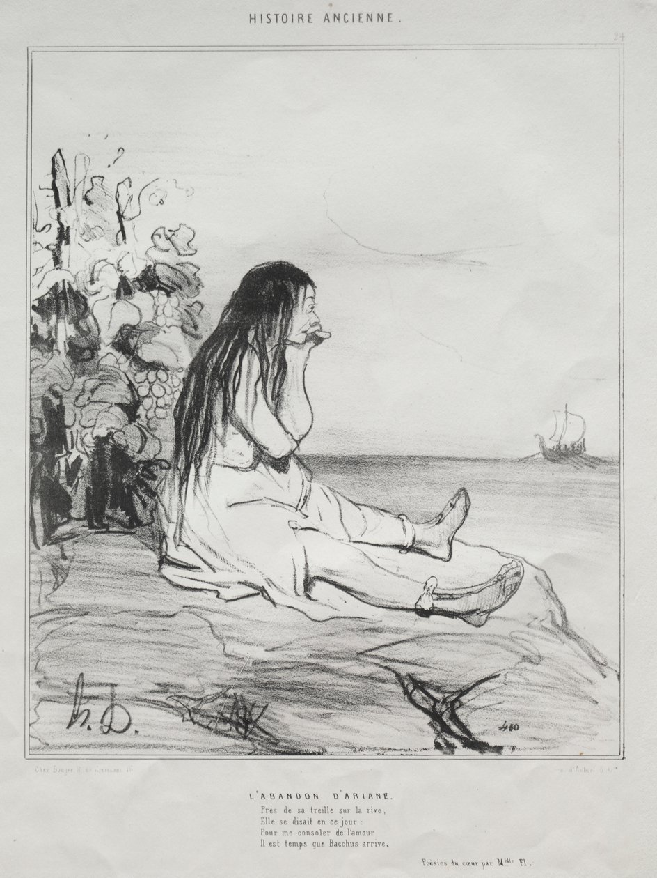 Opuštění Ariadny od Honoré Daumier