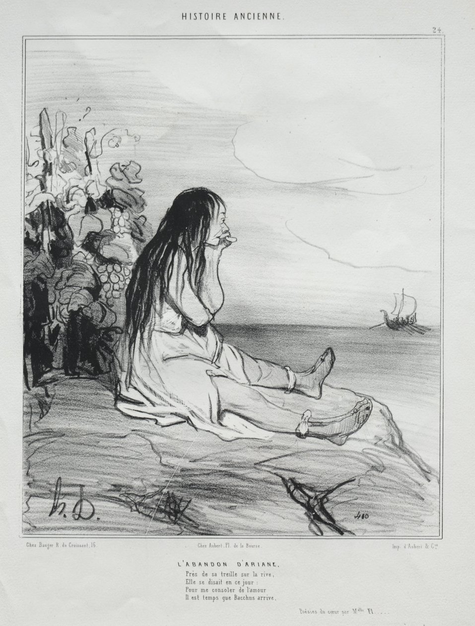Opuštění Ariadny od Honoré Daumier