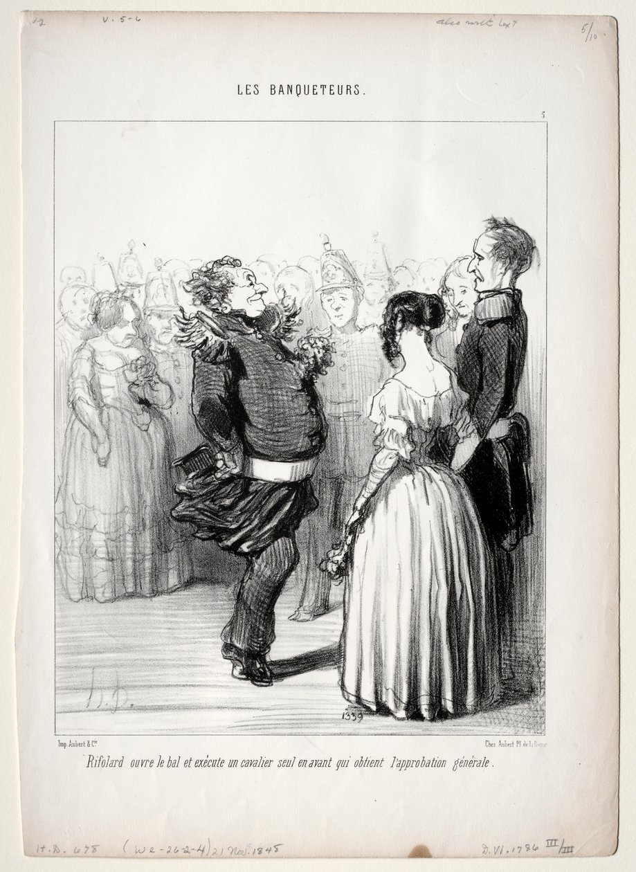 The Banqueters, deska 5: Rifolard otevírá míč od Honoré Daumier