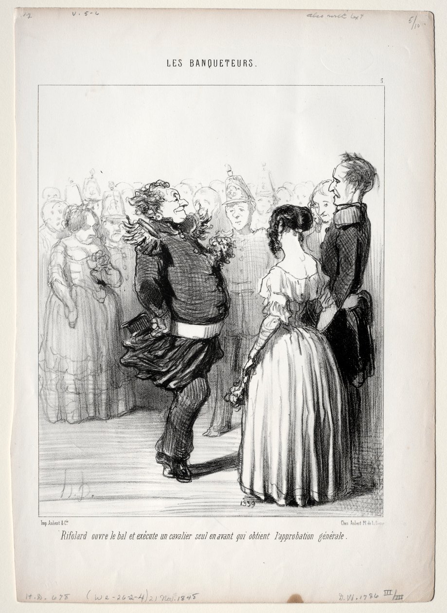 The Banqueters, deska 5: Rifolard otevírá ples, 1848. od Honoré Daumier