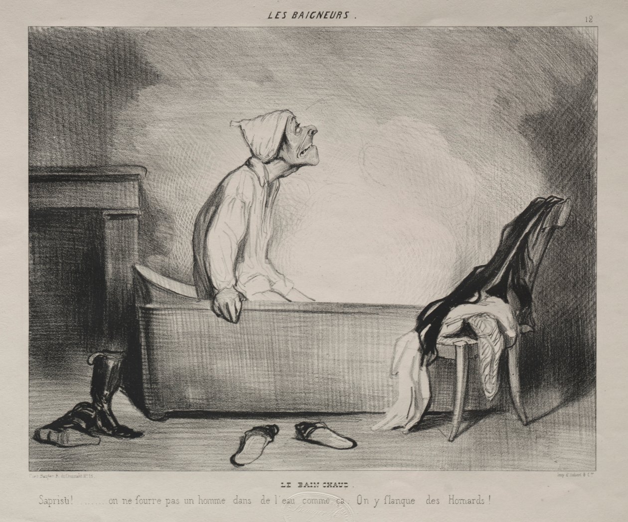 The Bathers, deska 12: The Hot Bath, 28. října 1839. od Honoré Daumier