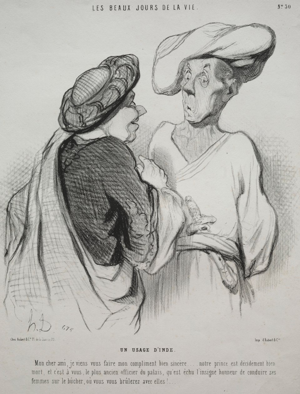 Krásné dny života, deska 30: Indický zvyk, 1844. od Honoré Daumier