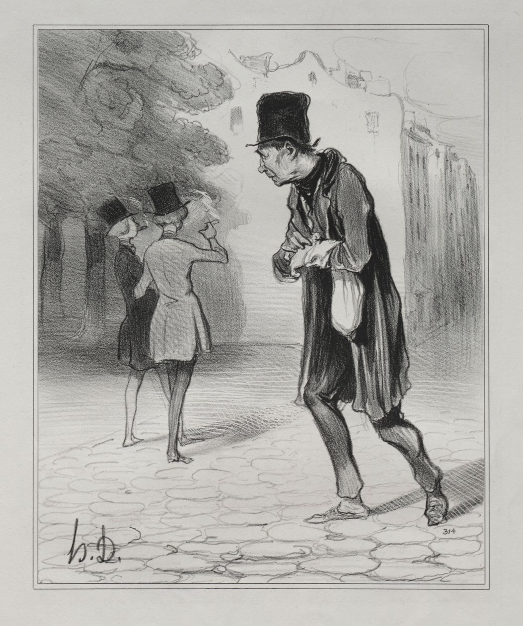 The Bohemians of Paris, deska 4: The Collector of Cigar Stubs, 5. prosince 1841. od Honoré Daumier