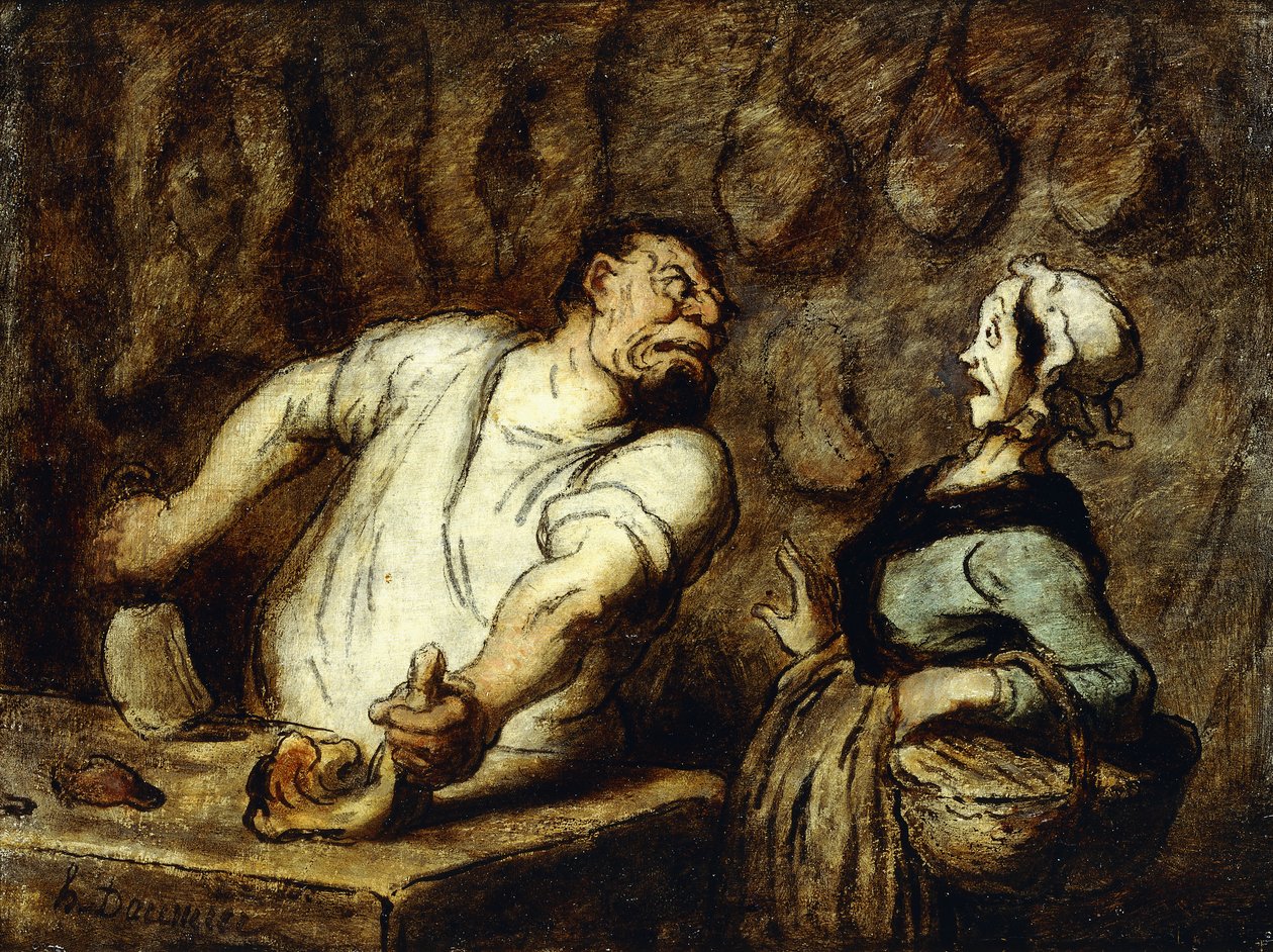 Řezník na trhu Montmartre, 1857-58 od Honoré Daumier