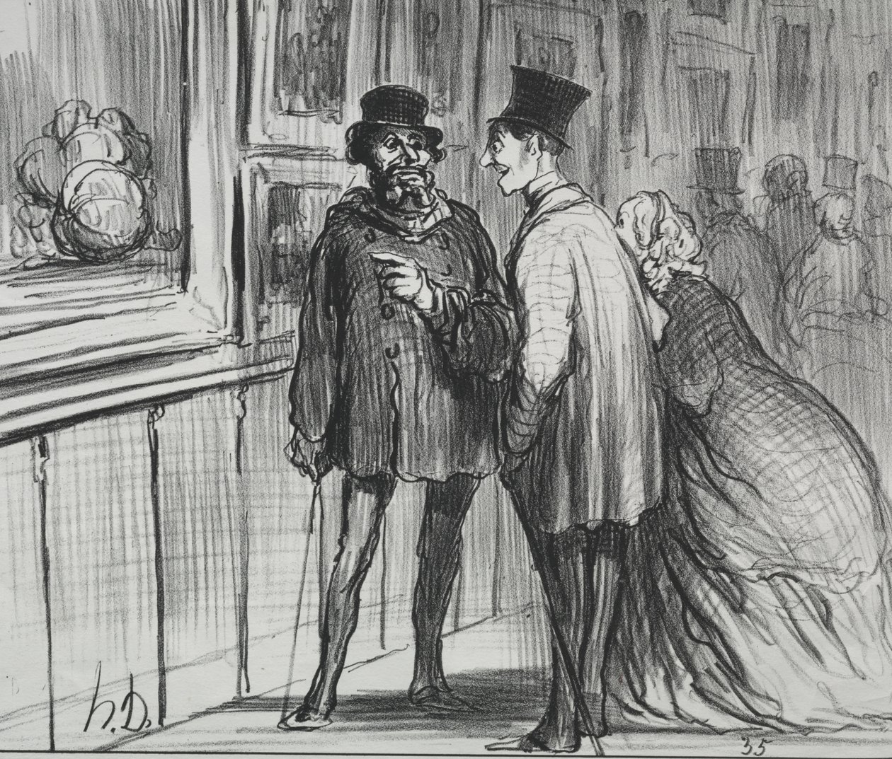 Výstava 1859 (deska 8): Malíř, který měl obraz, odmítl... od Honoré Daumier