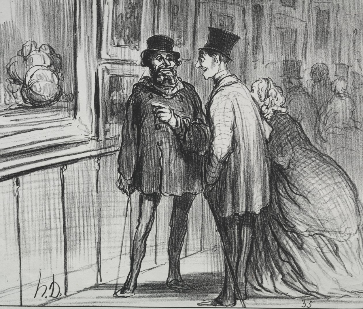 Výstava 1859 deska 8: Malíř, který měl obraz odmítl..., 1859. od Honoré Daumier