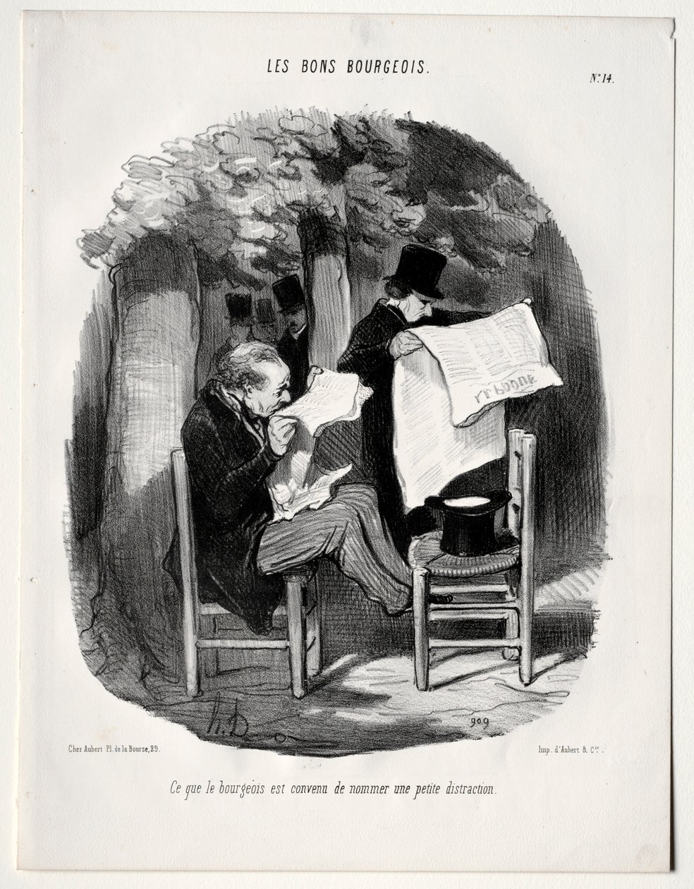 The Good Bourgeois, deska 14: Co buržoazie považují za rozptýlení, 1846. od Honoré Daumier